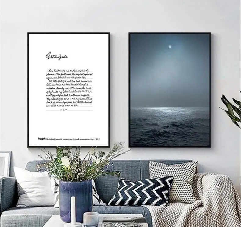 Декоративные парусиновые постеры настенные картины нордическое литературное