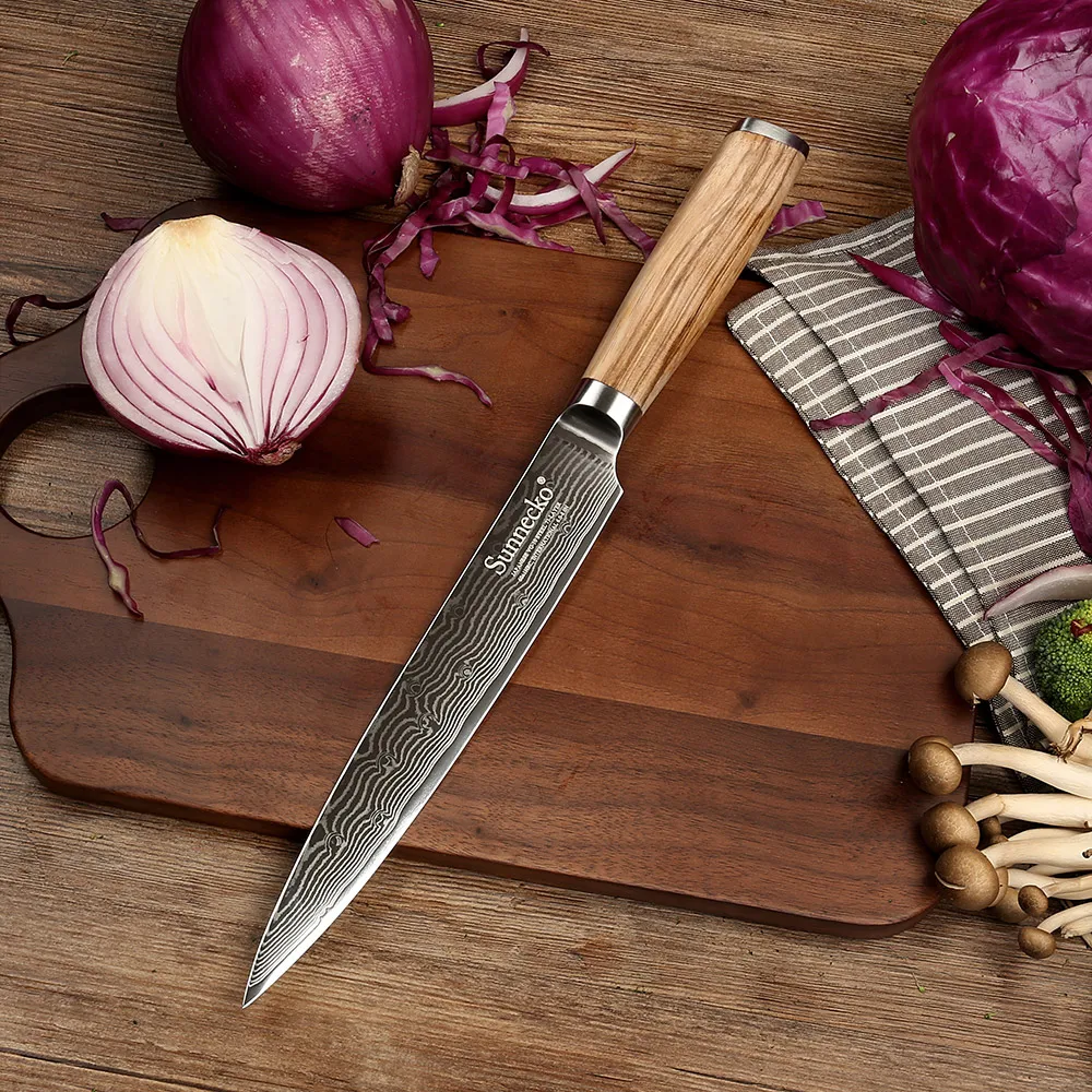 Набор кухонных ножей SUNNECKO дамасский набор из стали VG10 сантоку нож шеф повара для