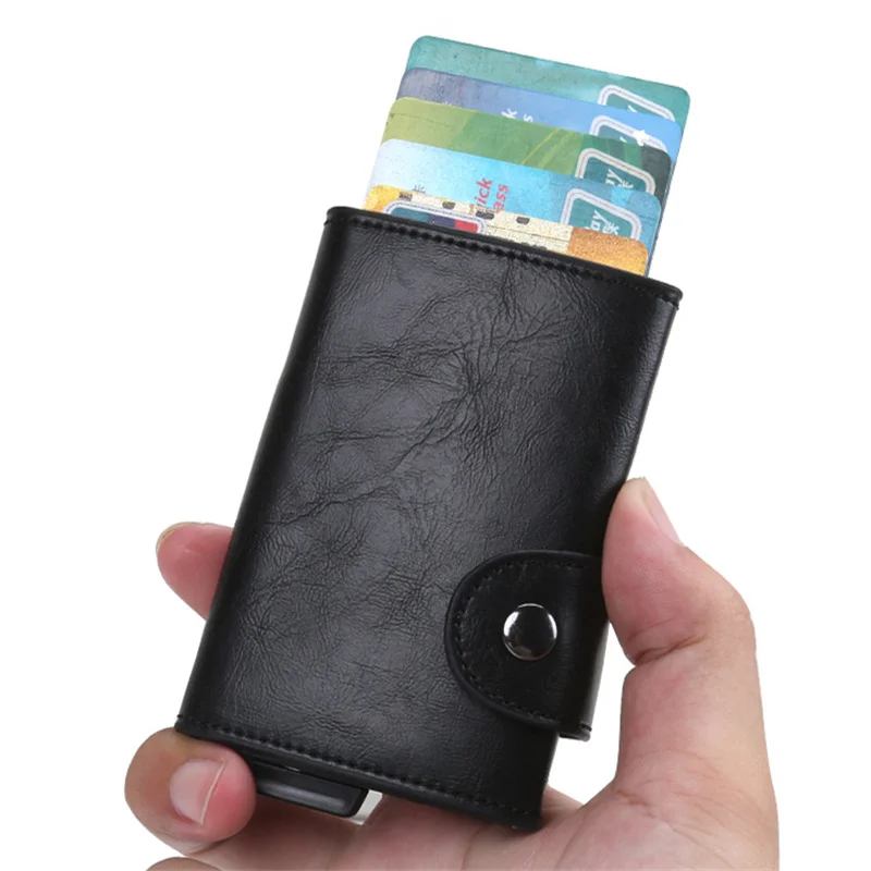 2021 новый стиль унисекс визитница Bycobecy RFID металлический бумажник автоматический