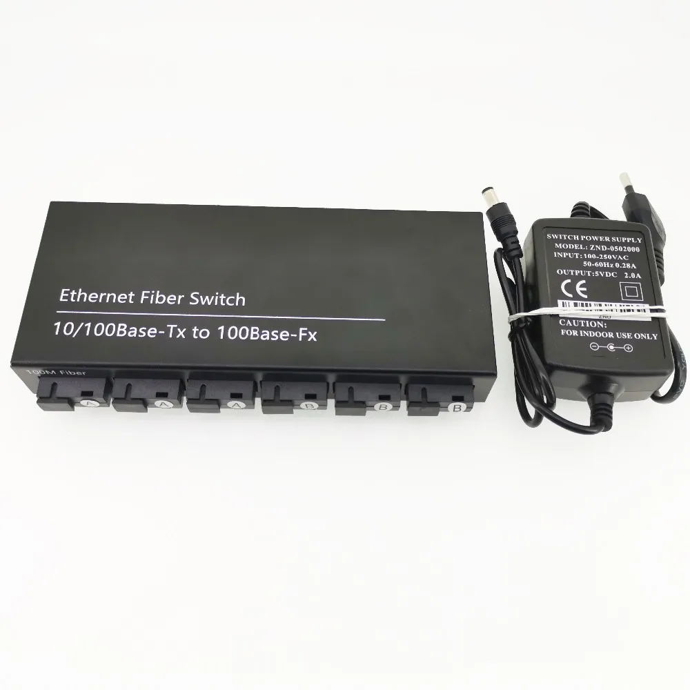 Оптический коммутатор RTXMC 6F2E 10/100M 6 волоконных портов 2 UTP RJ45 дальность передачи до