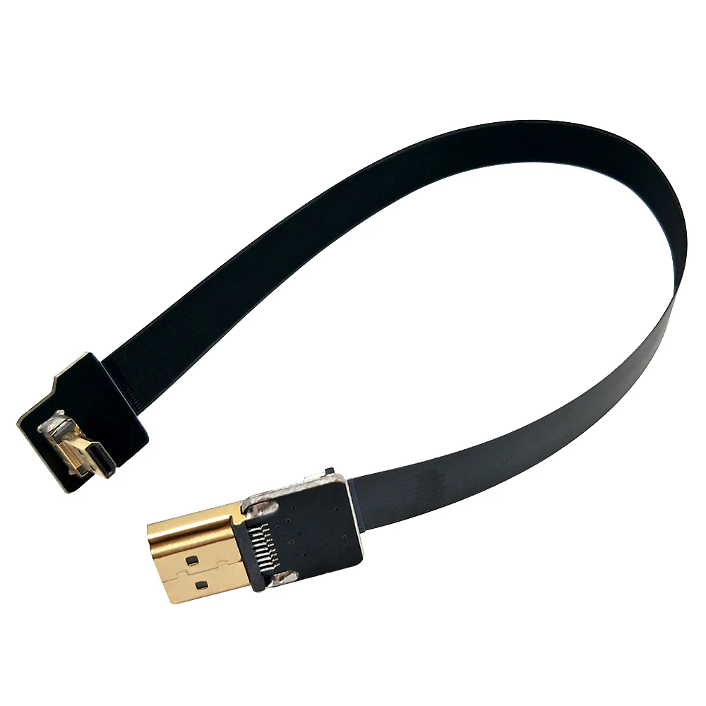 Danspeed новый FPV HDMI type A Male to микро вниз под углом 90 градусов Мужской плоский кабель