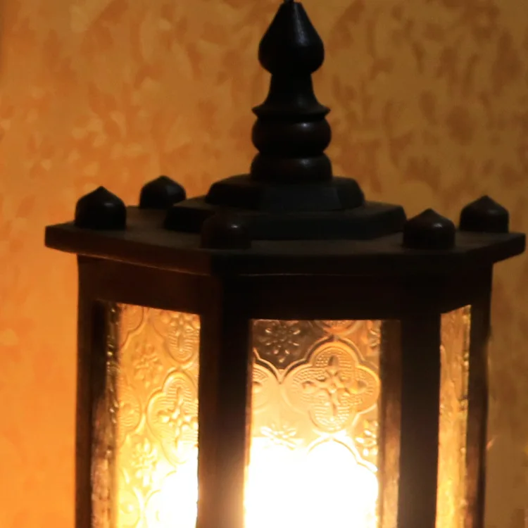 Настенная люстра из массива дерева в Юго-Восточной Азии ретро стеклянная для