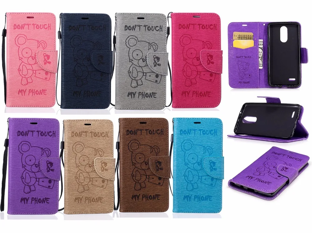 beautiful Knife bear leather case Flip cover For iphone 5 5S SE Anti-knock Credit card clip |