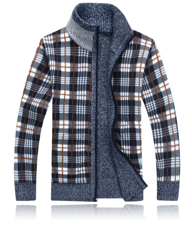 Новинка, 4XL 5XL, мужской свитер из флиса, Осень-зима, теплое кашемировое платье, тонкий толстый шерстяной свитер на молнии, Повседневный свитер, мужское вязаное пальто