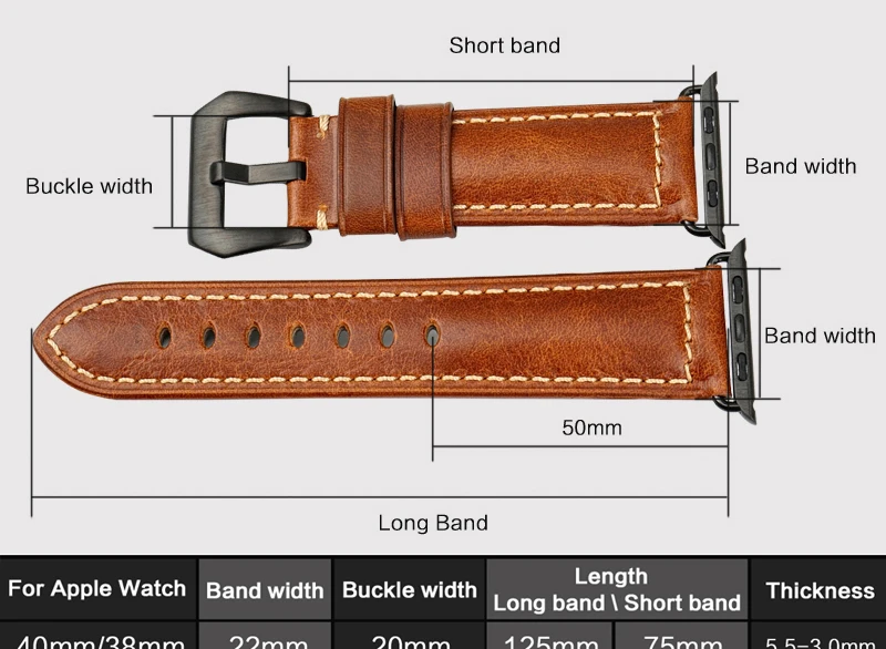 Ремешок для часов MAIKES из итальянской кожи, аксессуары для часов Apple watch, ремешок 42 мм, 38 мм, серия 3, 2, 1, iwatch 4, 44 мм, 40 мм, ремешки для наручных часов