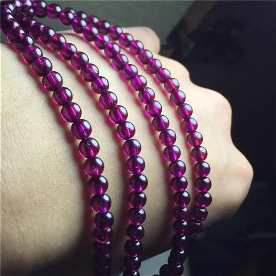 6 мм Женский натуральный фиолетовый красный гранат кристалл 108 молитва круглые