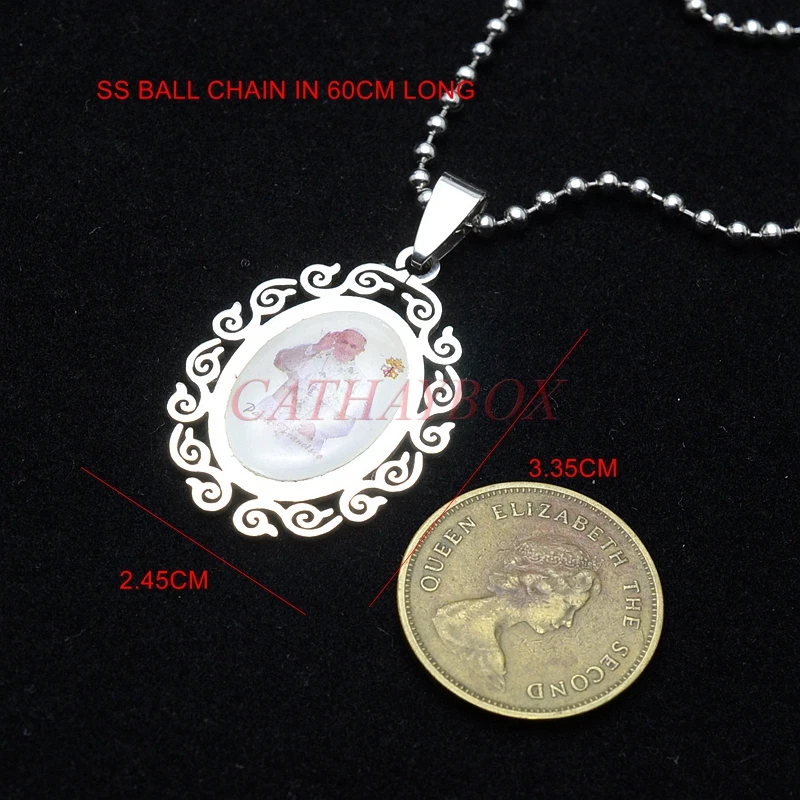 Ожерелье с подвеской папа францко из нержавеющей стали филигранной рамкой