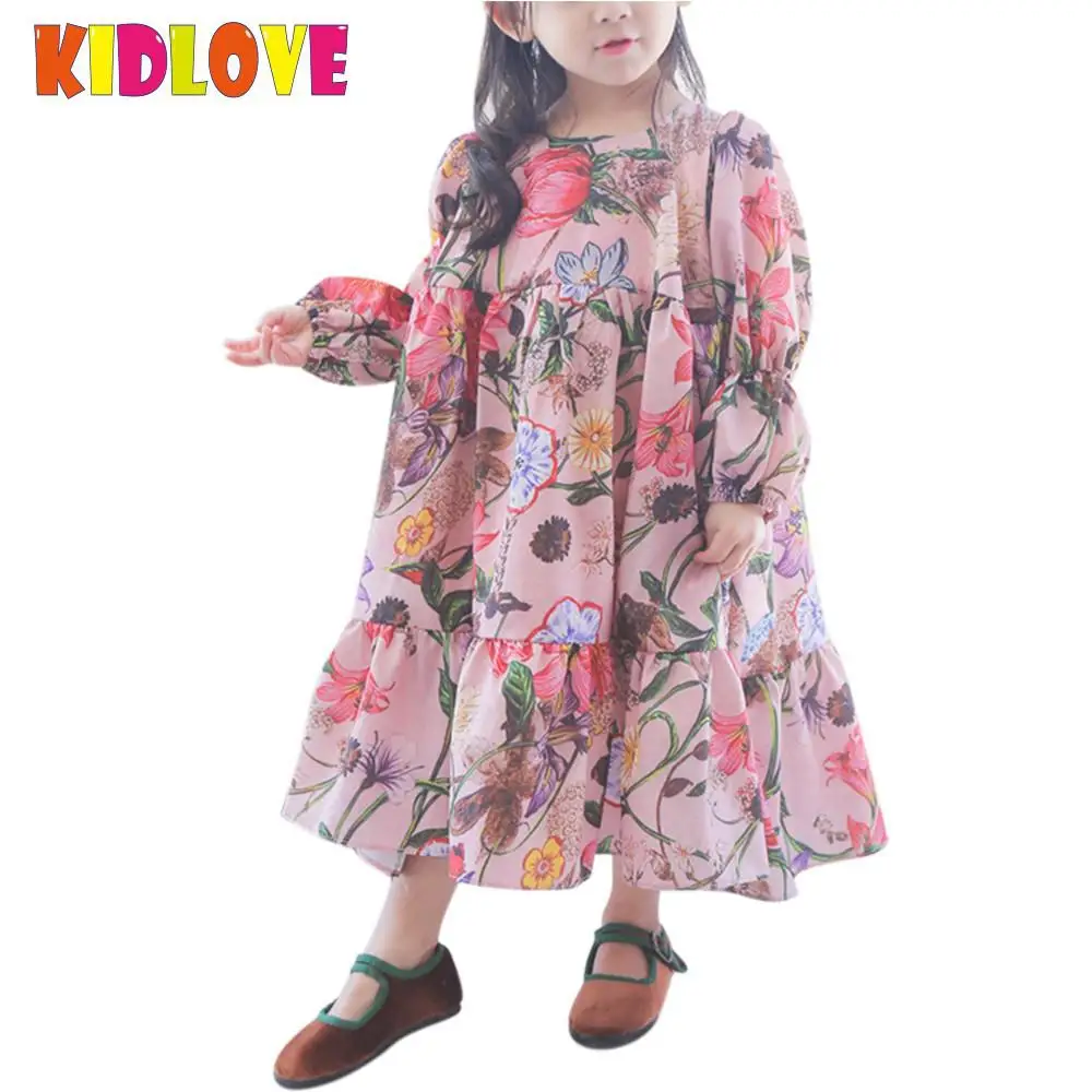 Kidlove/детское милое платье принцессы для девочек феи с длинными рукавами и