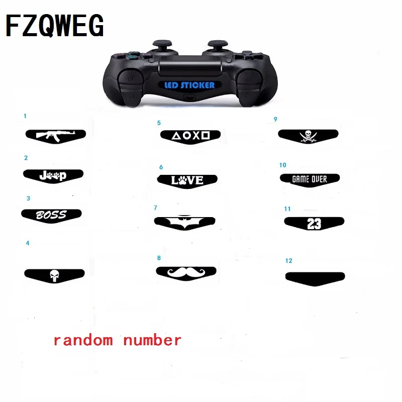 FZQWEG 50 pcs Video Game Controller Light Bar Lightbar Decal Sticker For PS4 Playstation 4 random number | Электроника
