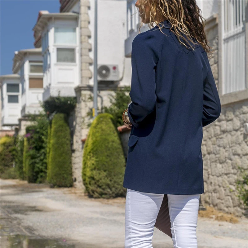 Женский офисный Блейзер черный облегающий на кнопках|Женские пиджаки| |