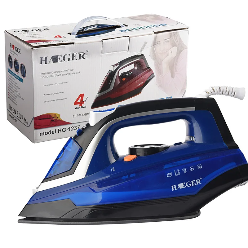 2200W Handheld Portable Electric Steam Iron For Clothes High Quality Ceramic Soleplate HG-1237