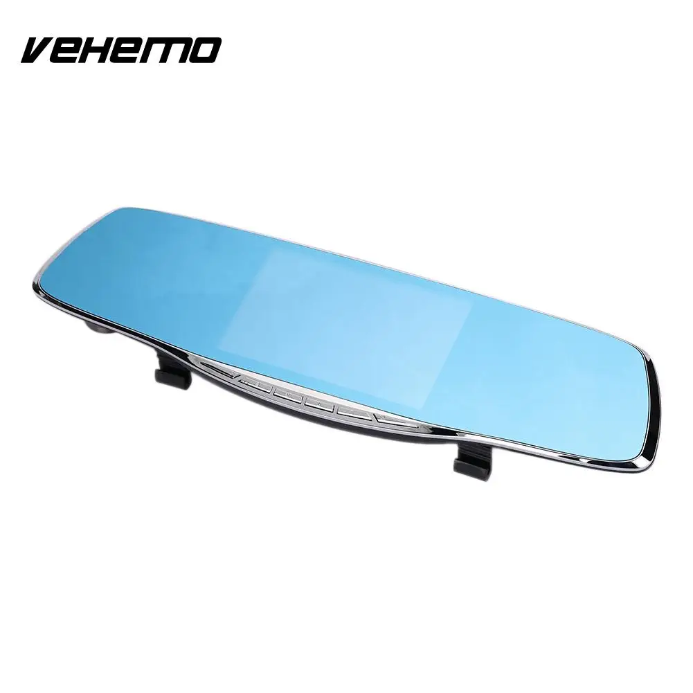 VEHEMO 5 дюймов, двойная камера, Автомобильный видеорегистратор, видеорегистратор для вождения, HD1080P, ночное видение, парковочный монитор, обнаружение движения с камерой