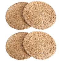 4pc natural water gourd woven placemat round woven rattan table mat water gourd placemat round pad woven green tropical wedding