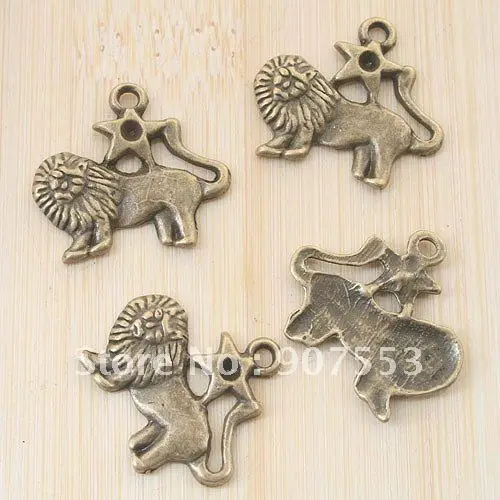 

14pcs antiqued bronze lion animal design pendant charm G870
