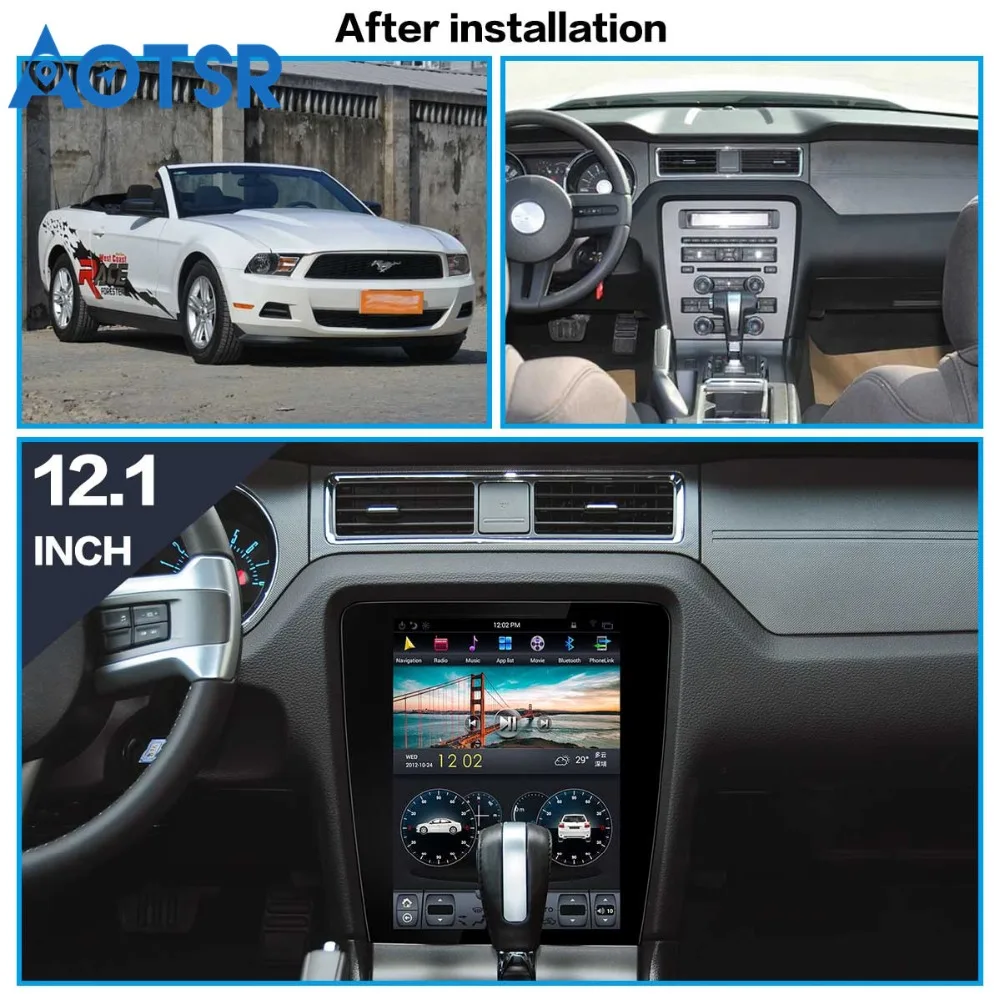 Автомобильный DVD плеер в стиле Tesla на Android 7 1 без GPS навигатора для Ford Mustang 2010 2014