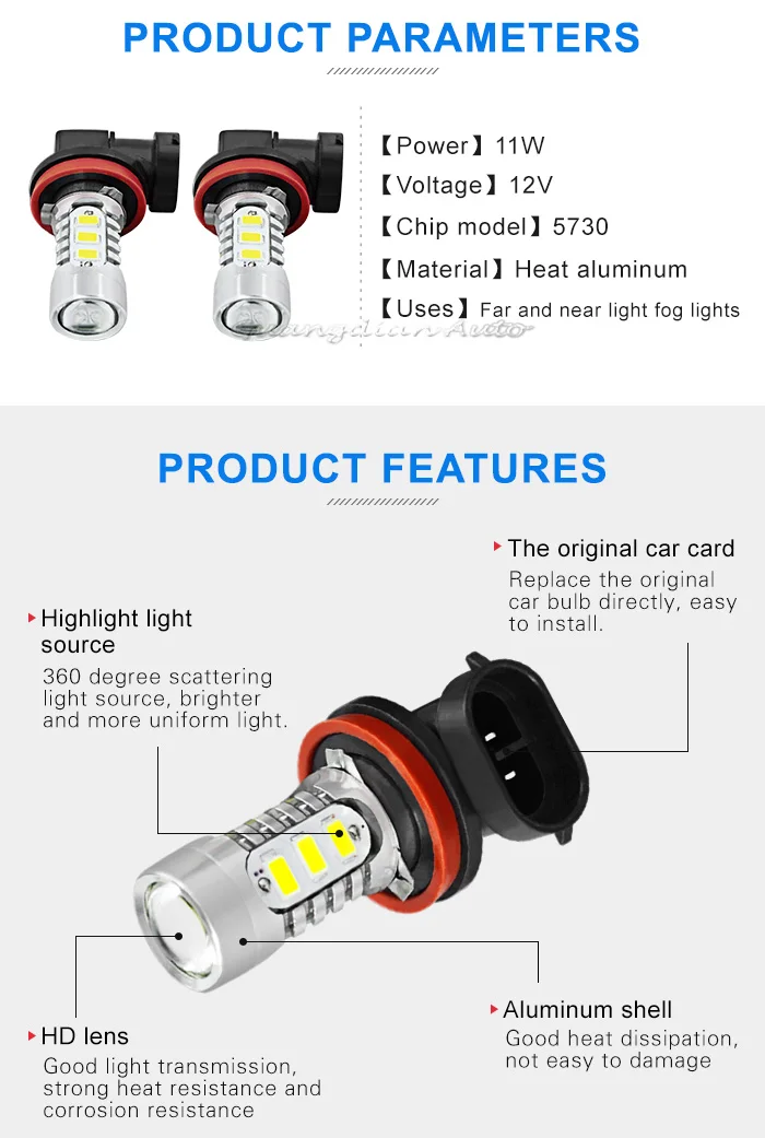 Tcart 2 шт. автомобиль светодиодный H11 5730 15SMD Противотуманные огни лампы авто светодиодный лампы для Защитные чехлы для сидений, сшитые специально для Toyota Corolla E150 аксессуары E160 E170 2008 2011