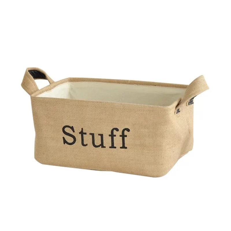 Simple Style Storage Boxes &amp Jute padded fabric storage box cotton linen clothing hard foldable | Дом и сад