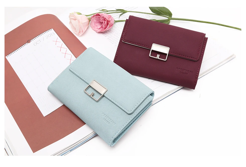 Fashion Women's Wallet Leather Female Coin Purse Short Ladies Change Purse Card Holders Luxury Brand Women Hasp Purse Money