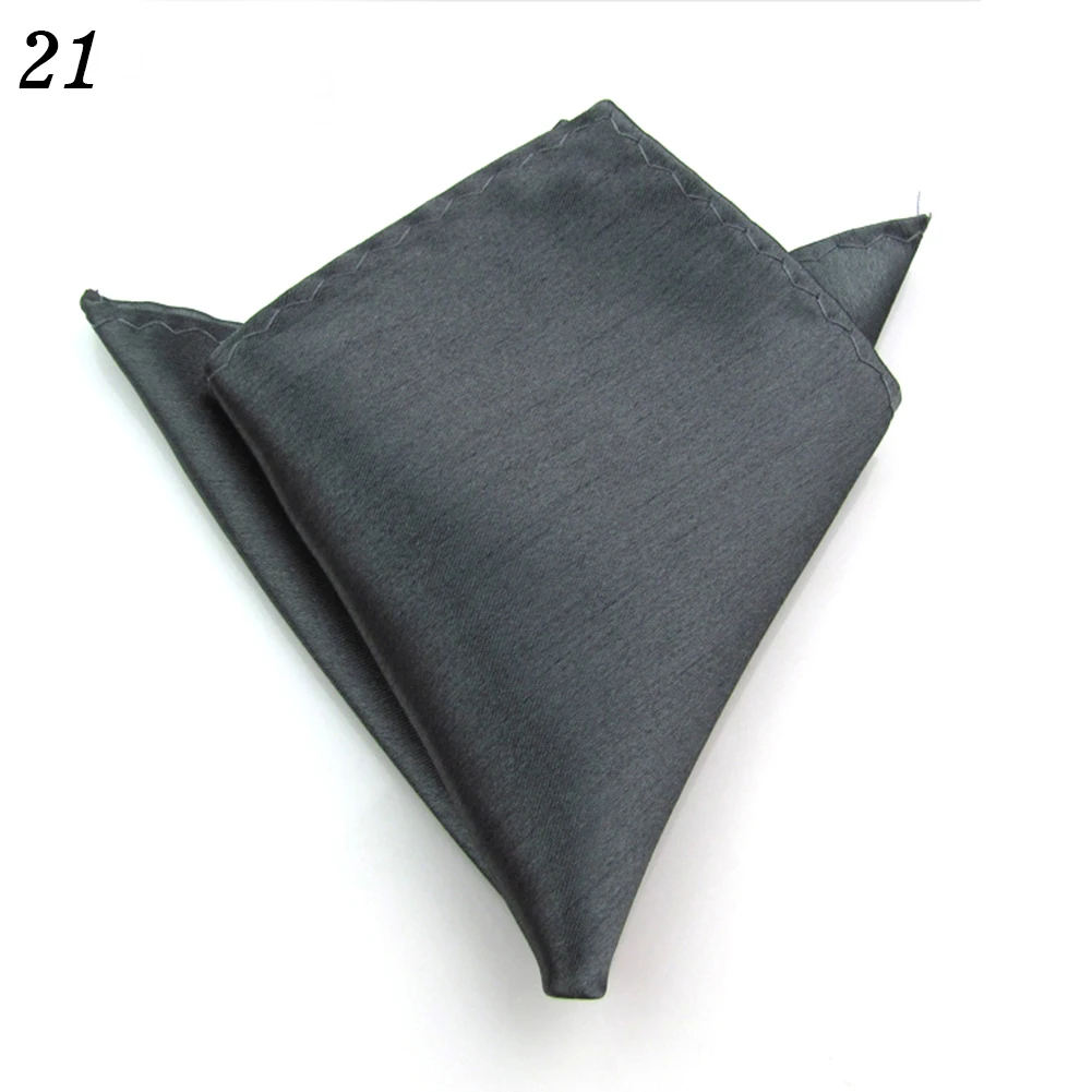 21 Новые 29 цветов мужские Hanky атласные однотонные простые костюмы Свадебный квадратный Карманный вечерние платок - Цвет: 21