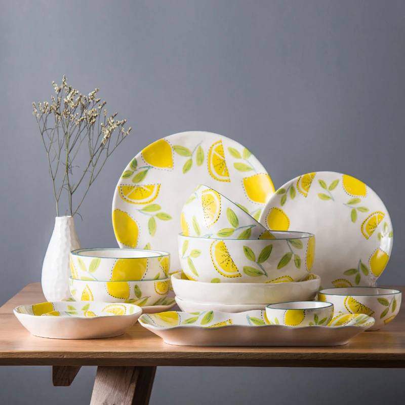 Оригинальная креативная керамическая Бытовая круглая тарелка плоская для