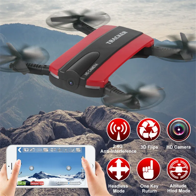 JXD 523 трекер складной мини Rc селфи Дрон HD камера WIFI FPV Вертолет удержание высоты и