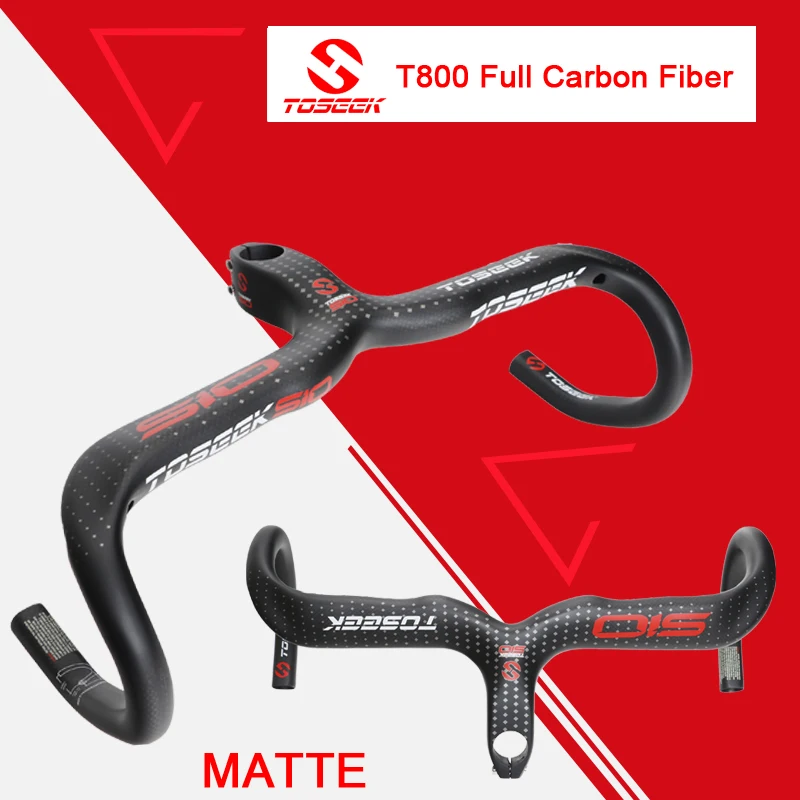 Toseek полностью углеродное волокно Руль дорожный велосипед Бент бар Manillar Integrado Del De