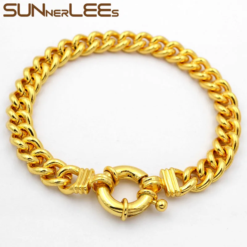 Браслет SUNNERLEES из кубинской цепи с гладкой поверхностью 9 мм Ювелирное Украшение