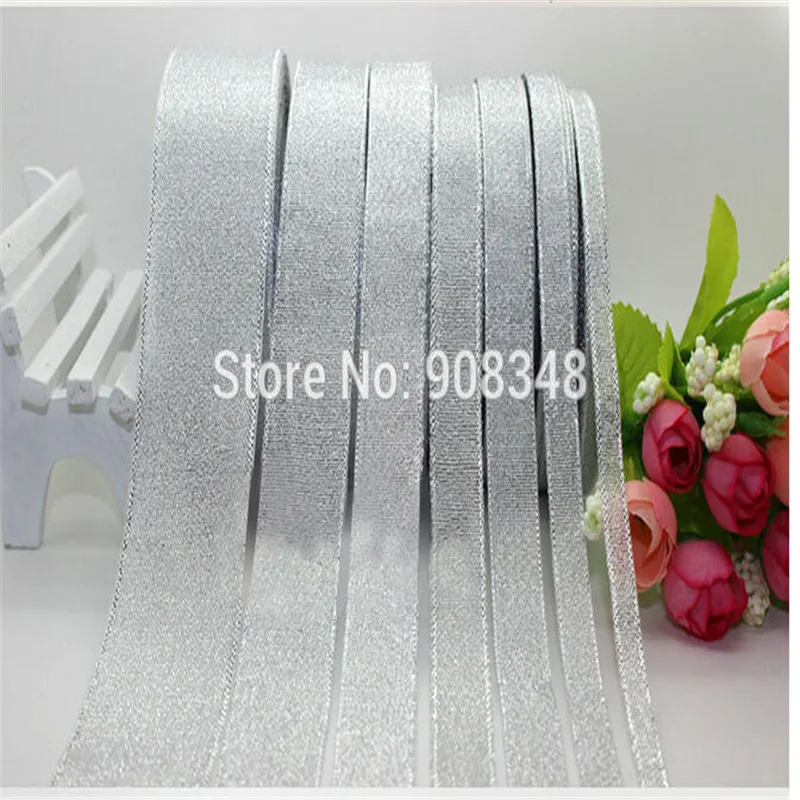 Лента металлическая Серебристая для подарочных бантов 3 6 9 13 16 19 22 25 32 38 ширина 50 мм