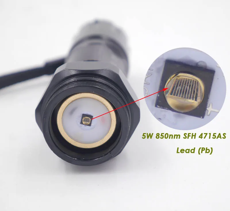 HS-802 Osram 850nm SFH 4716 S/SFH 4715AS ночного видения ИК инфракрасный Водонепроницаемый светодиодный фонарик для камеры Camcord Открытый Охота