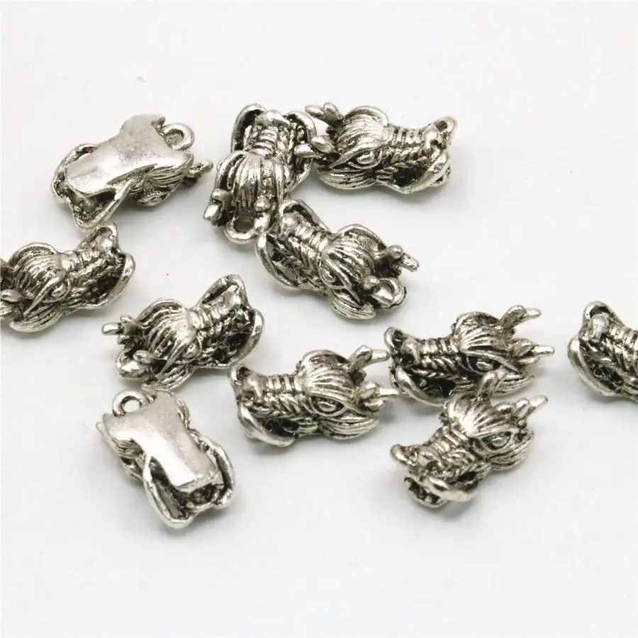 Подвеска с китайским Головой Дракона сделай сам свободная фурнитура 8 х14 мм