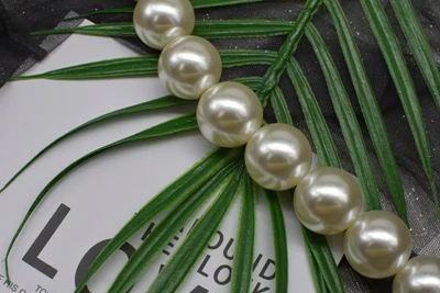 pearl Обновленный цвет, супер шикарные женские полимерные цветные бусы, сумочка на ремне для девушек, мода, большой размер 25 мм, жемчужный браслет, сумочка, ремень - Цвет: pearl