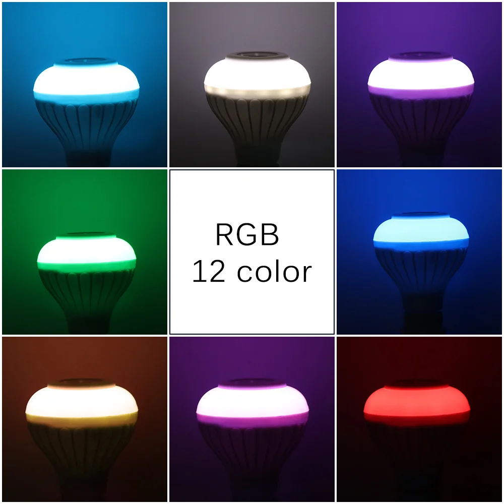 Vintagelll Беспроводной Bluetooth Динамик 12 W RGB лампы светодиодный 110 V 220 E27 Smart