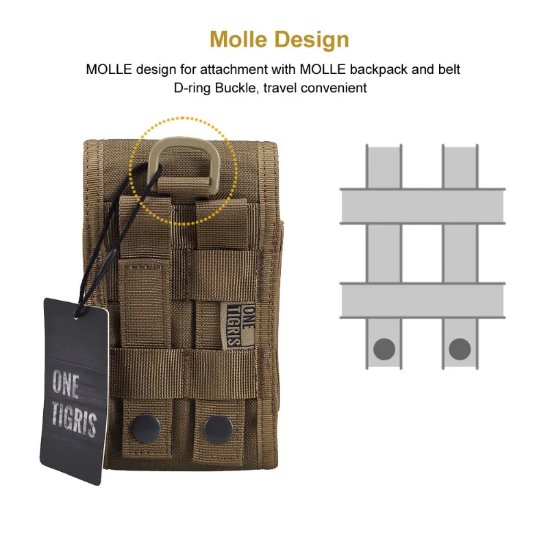 OneTigris MOLLE тактическая охотничья поясная сумка держатель для смартфона чехол для iPhone6s SE iPhone6 Plus 8Plus iPhone X