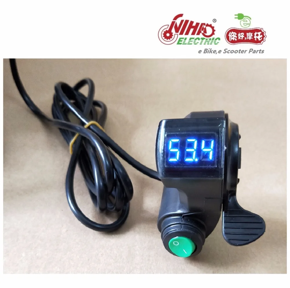 

26 E-BIKE Thumb Throttle with LCD Digital Battery Voltage Display and Cruise Electric Bicycle ebike E Bike Scooter NIHAO ZTECH