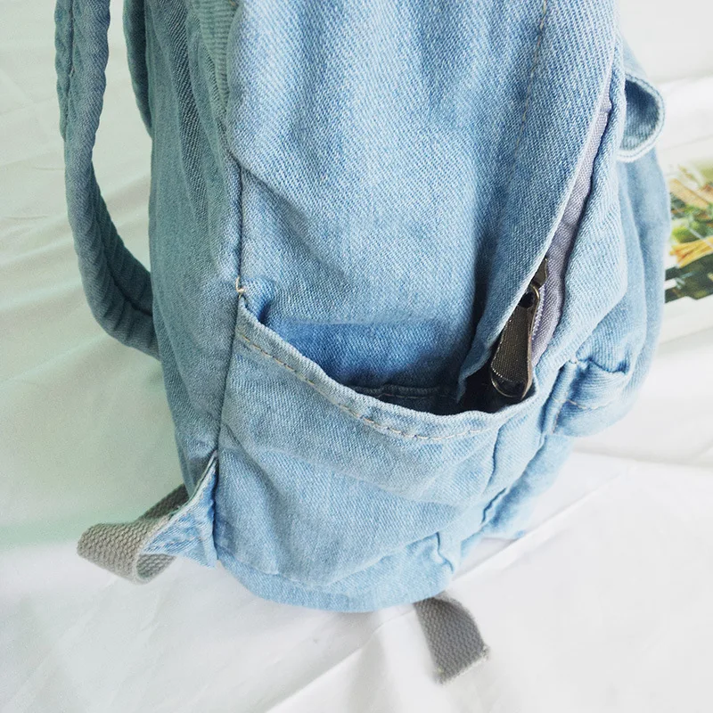 2017 модные женские туфли Джинсовый Рюкзак Унисекс дорожная сумка студент