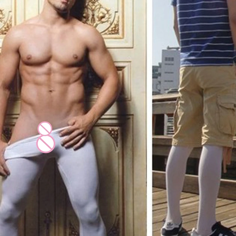 

2017 Men sexy thicken high elastic man waisted velvet stockings leggings Black Gay Lingerie