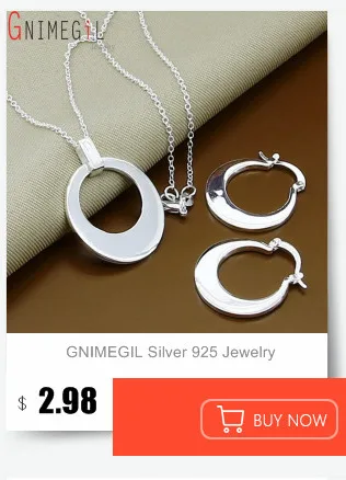 GNIMEGIL 925 штампованный Серебряный ювелирный набор ожерелье серьги браслеты кольцо капли воды ювелирные изделия для женщин лучший подарок аксессуары