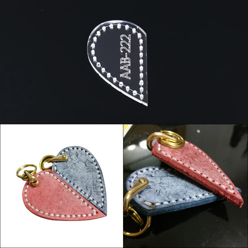 Новинка DIY кожаное ремесло ручной работы в форме сердца брелок для ключей