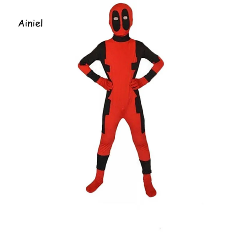 Ainiel крутой Детский костюм Дэдпула 2 Красный боди из лайкры для мальчиков и