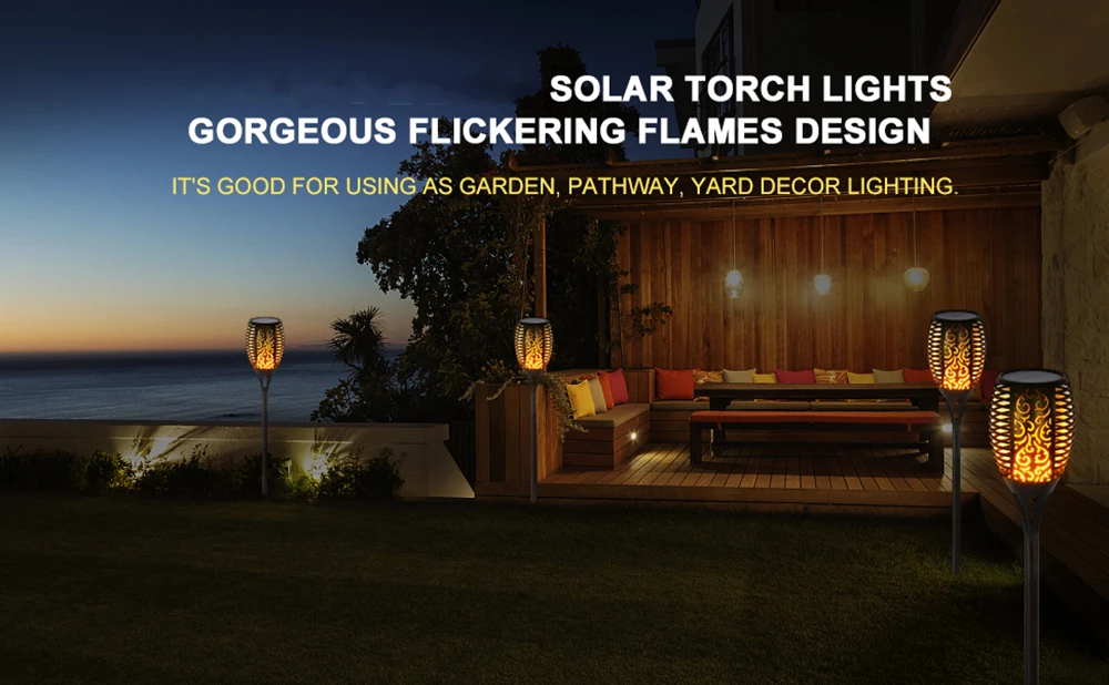 Солнечная лампа с пламенем, лампа для газона, водонепроницаемый мерцающий фонарь с пламенем, наружный Солнечный фонарь es, освещение для украшения сада