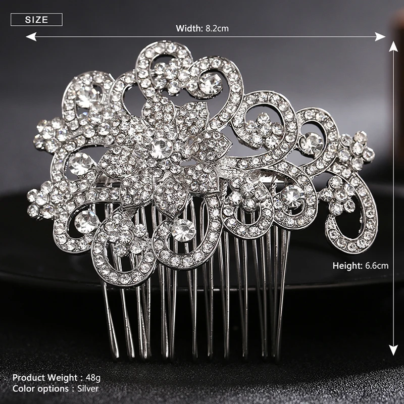 Свадебное платье со стразами расческа для выпускного на волосы заколка