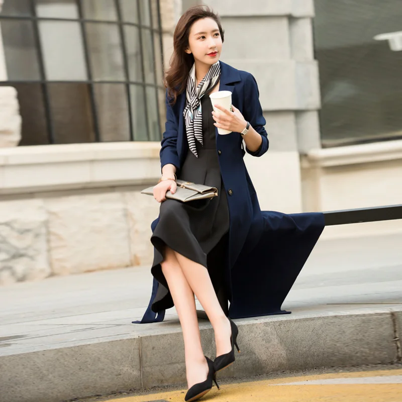 2019 новая весенне осенняя синяя ветровка Женская Повседневная Верхняя одежда