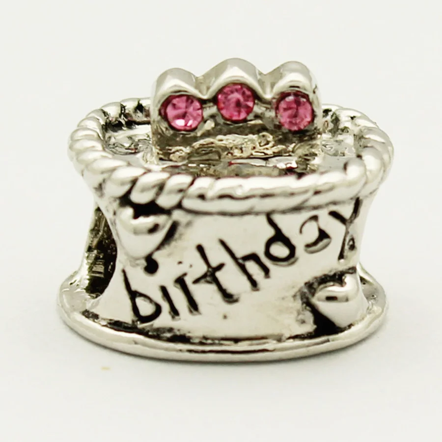 Слайд очарование Бесплатная доставка Рождество День рождения бисер Торт fit Pandora