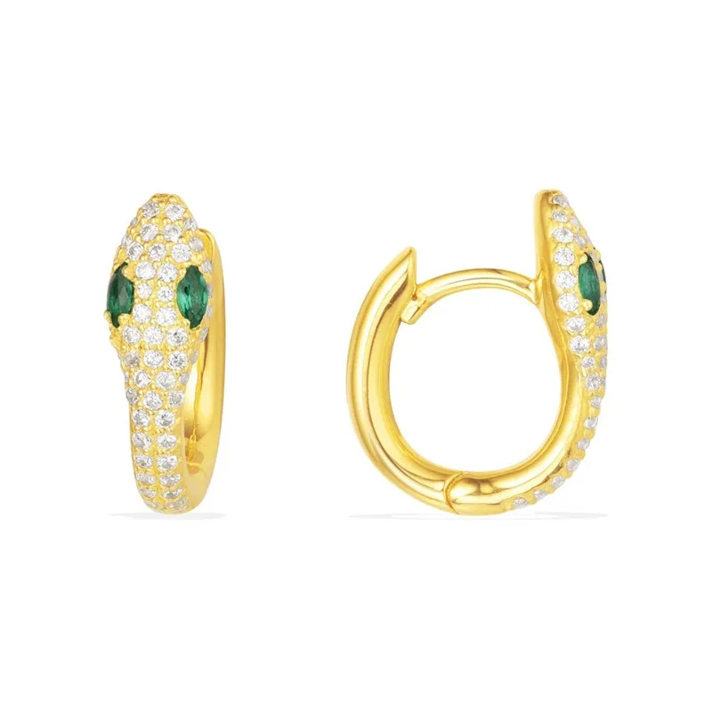 Роскошные блестящие циркониевые серьги в форме змеи AAA MonacoEarrings, высокое качество, уникальные серебряные золотые круглые серьги для женщин, индийские ювелирные изделия