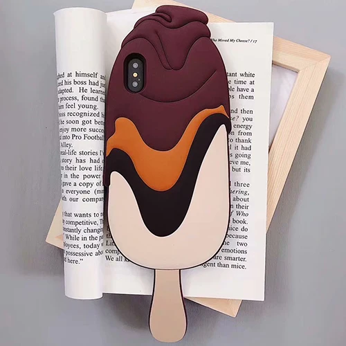 Мягкий силиконовый чехол-накладка с 3D милым мультяшным изображением шоколадного мороженого Фруктового мороженого для iphone X XS 6 6s 6 Plus 7 7Plus 8 8Plus - Цвет: Ice Cream Popsicle