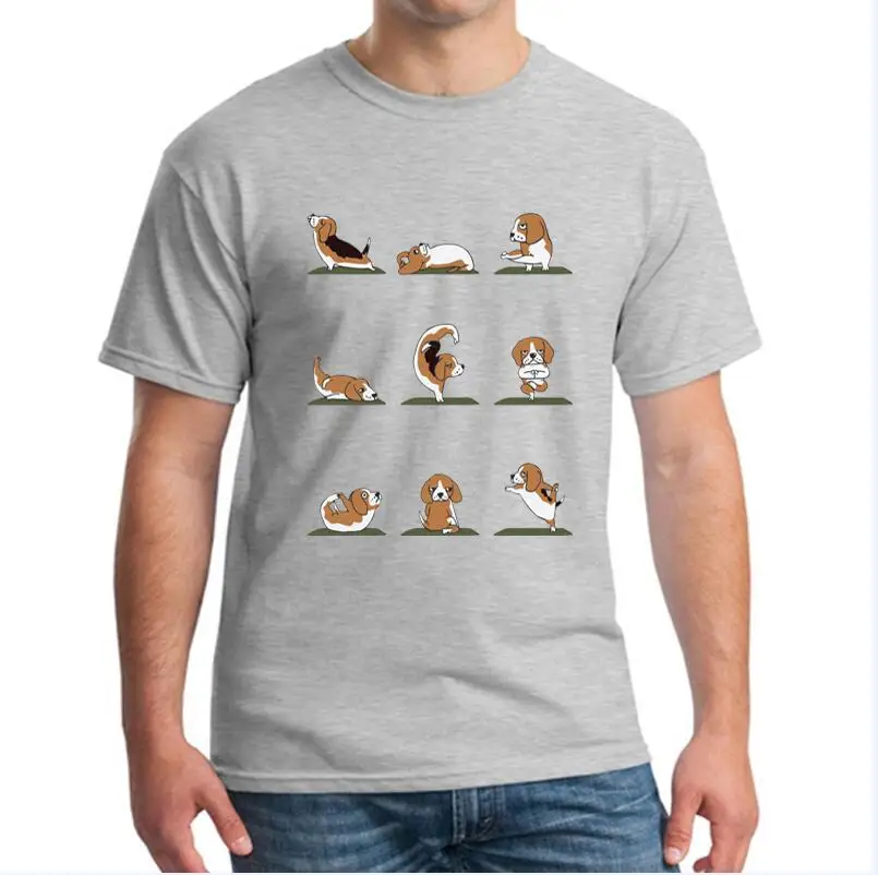 gray tshirt Забавные футболки с собачкой Бигл, мужские футболки с круглым воротником, летние футболки из чистого хлопка, оригинальные мужские и женские топы с коротким рукавом, футболки NN - Цвет: gray tshirt