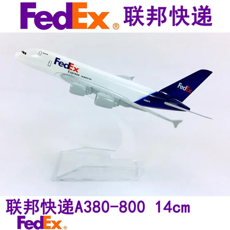 14 см 1:400 Airbus A380-800 модель FedEx Экспресс самолет с базовым сплавом самолет коллекционный дисплей игрушка модель Коллекция