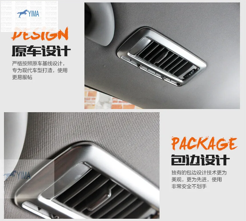 

Yimaautotrims Auto Accessory Roof Air Condition Vent Outlet Cover Trim Fit For VW Volkswagen Sharan 2012 - 2016 Stainless Steel