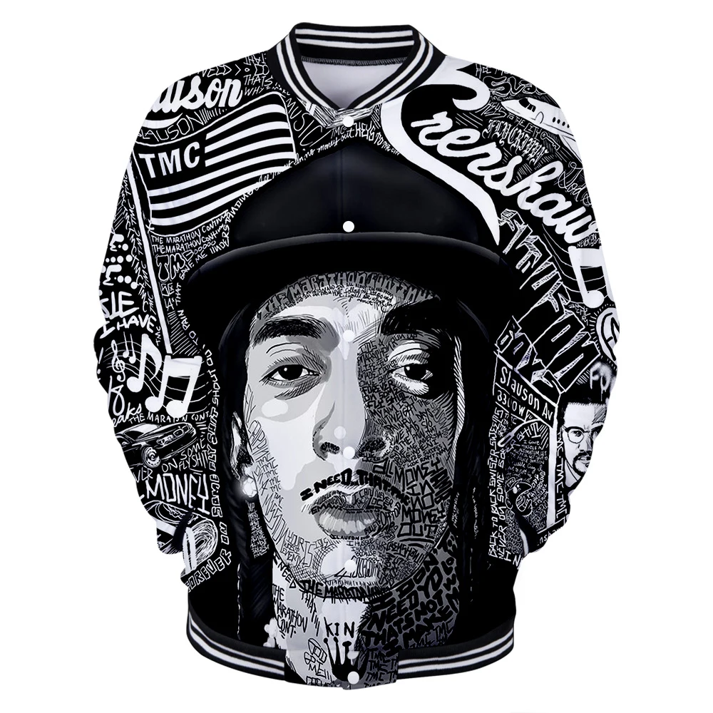 Мужские куртки и пальто Nipsey Hussle Harajuku 3d бейсбольные куртки для колледжа хип-хоп повседневная одежда мужская бейсбольная Толстовка на заказ