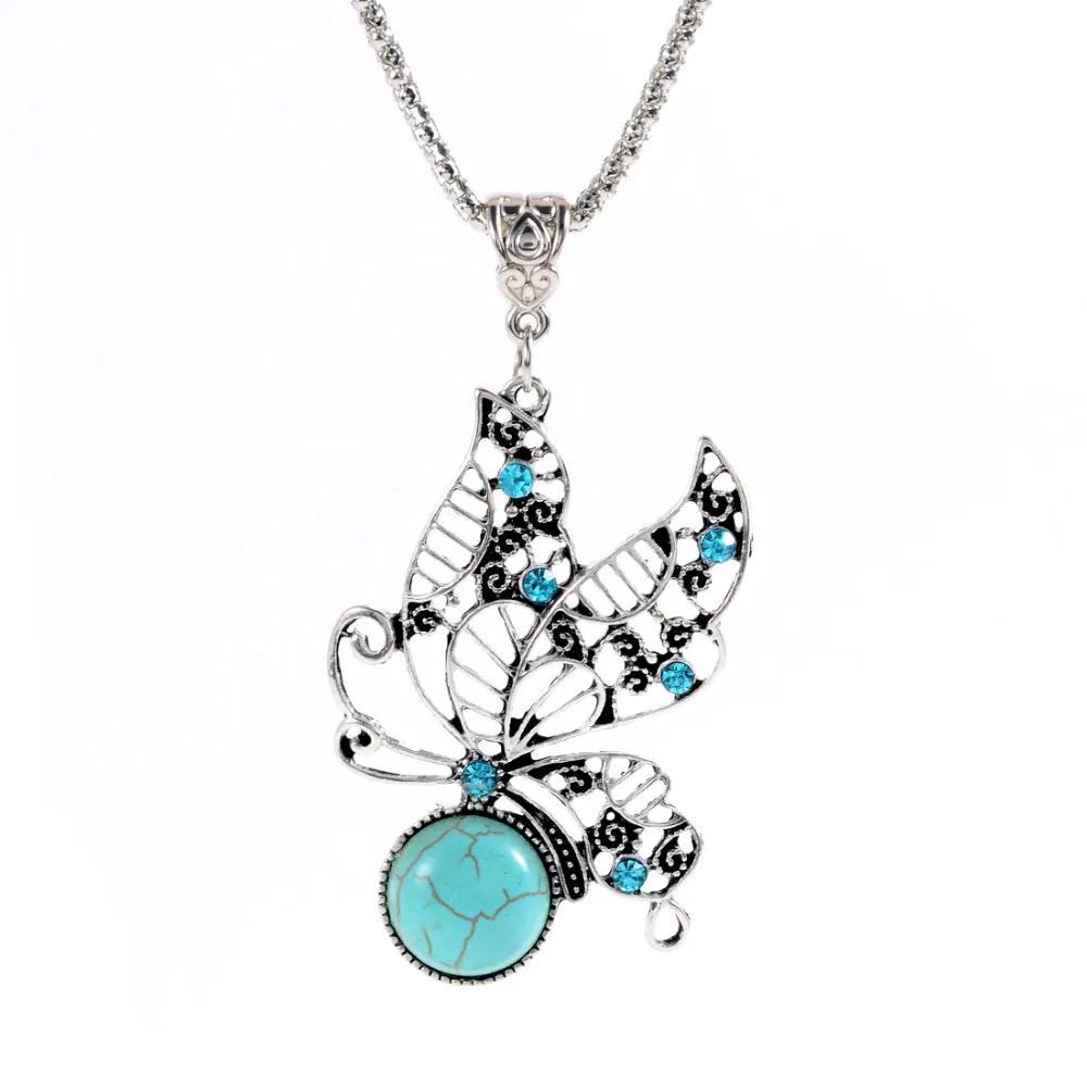 Богемные национальные таможенные полые бабочки длинное ожерелье свитер цепь